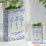 Grandma's Garden, Custom Grandkids' Birth Flowers - Toile De Jouy Style - Personalized Vase