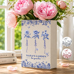 Grandma's Garden, Custom Grandkids' Birth Flowers - Toile De Jouy Style - Personalized Vase