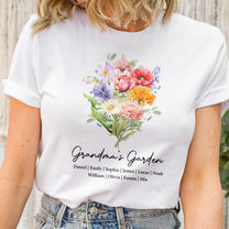 Grandma's Garden, Mimi's Garden, Custom With Grandkids' Birth Flowers - Personalized Shirt