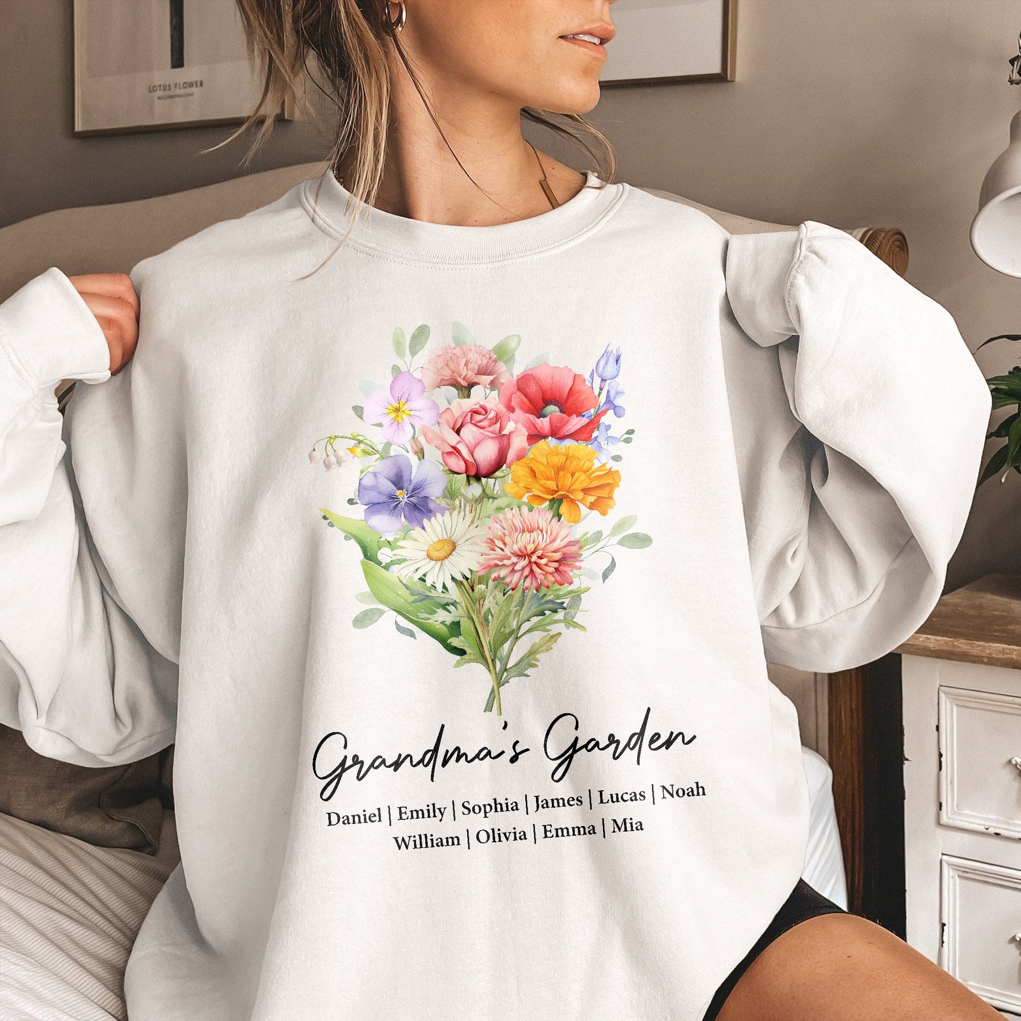 Grandma's Garden, Mimi's Garden, Custom With Grandkids' Birth Flowers - Personalized Shirt