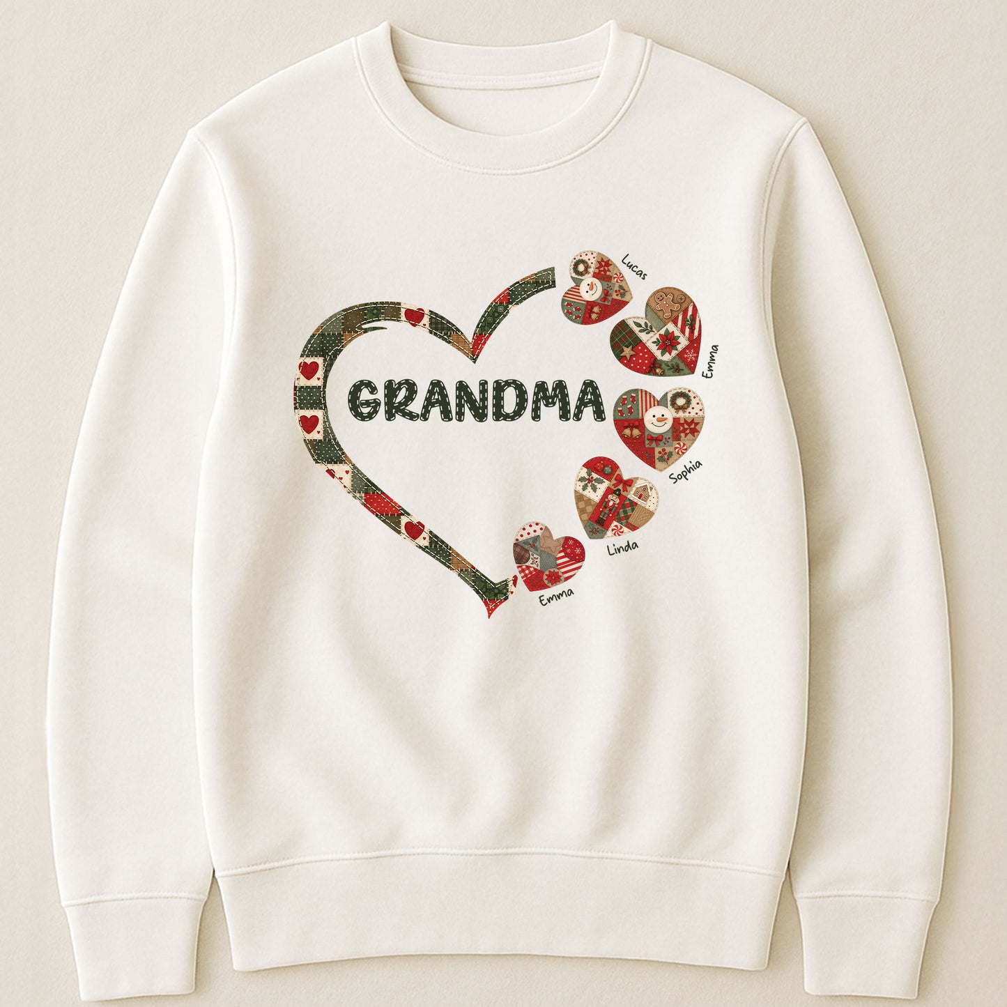 Grandma's Heart Patchwork Style - Personalized Shirt