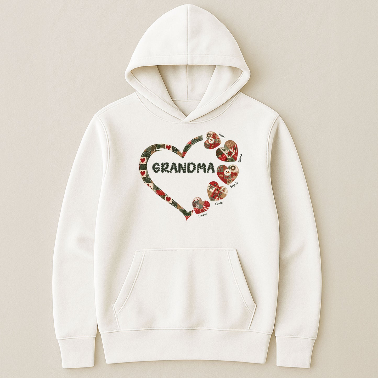 Grandma's Heart Patchwork Style - Personalized Shirt