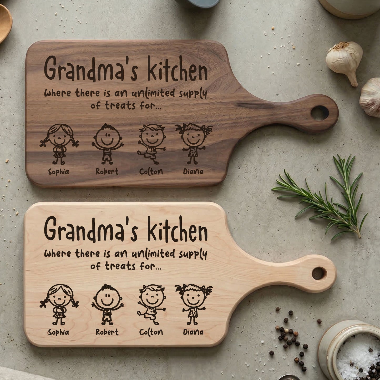 Grandma's Kitchen Doodle- Personalized Cutting Board