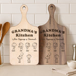 Grandma's Kitchen Where Happiness Is Homemade - Personalized Paddle Cutting Board