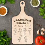 Grandma's Kitchen Where Happiness Is Homemade - Personalized Paddle Cutting Board
