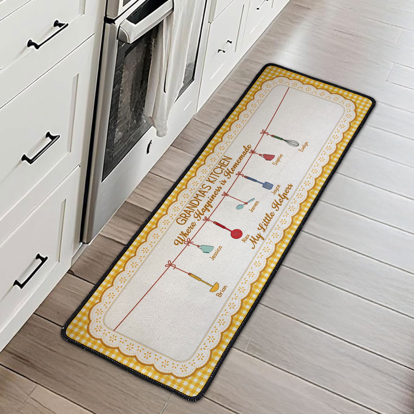 Grandma's Kitchen Where Happiness Is Homemade - Personalized Runner Rug