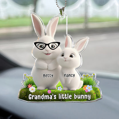 Grandma's Little Bunnies - Personalized Rear View Mirror Accessory