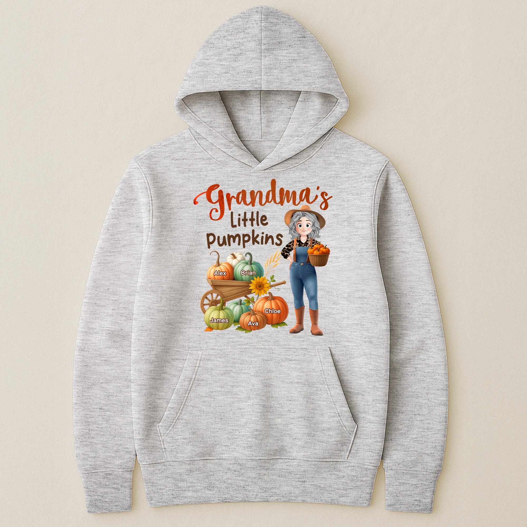 Grandma's Little Pumpkins Love Nana Life Kids, Grandkids Names - Personalized Shirt