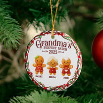 Grandma's Perfect Batch Christmas Cookie Gingerbread - Personalized Ceramic Ornament