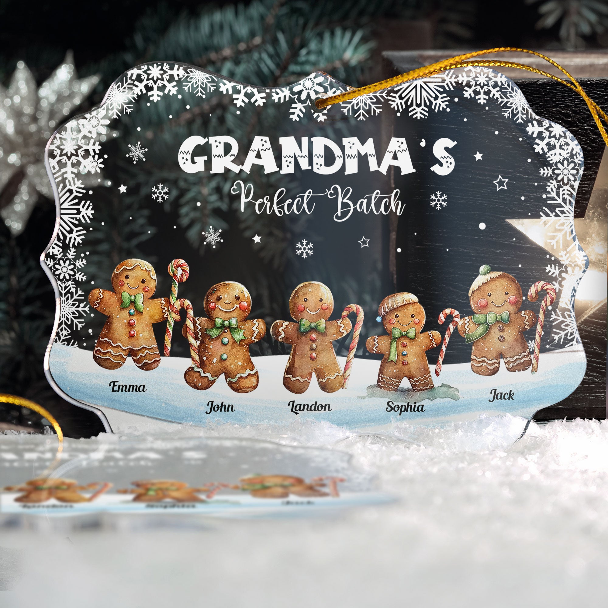 Grandma's Perfect Batch Christmas With Grandkid's Names - Personalized Acrylic Ornament