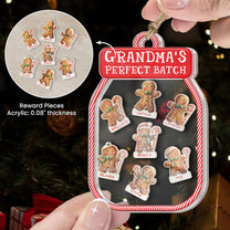 Grandma's Perfect Batch - Personalized 3 Layered Christmas Shaker Ornament