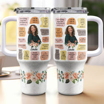 Christian Bible Verse Affirmations - Personalized Photo 40oz Tumbler With Straw