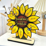 Grandma's Sunshine, Grandma's Garden Sunflowers For Nana, Mimi, Gigi - Personalized Wooden Plaque