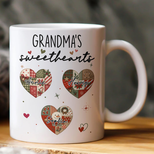 Grandma's Sweethearts Patchwork Print - Personalized Mug