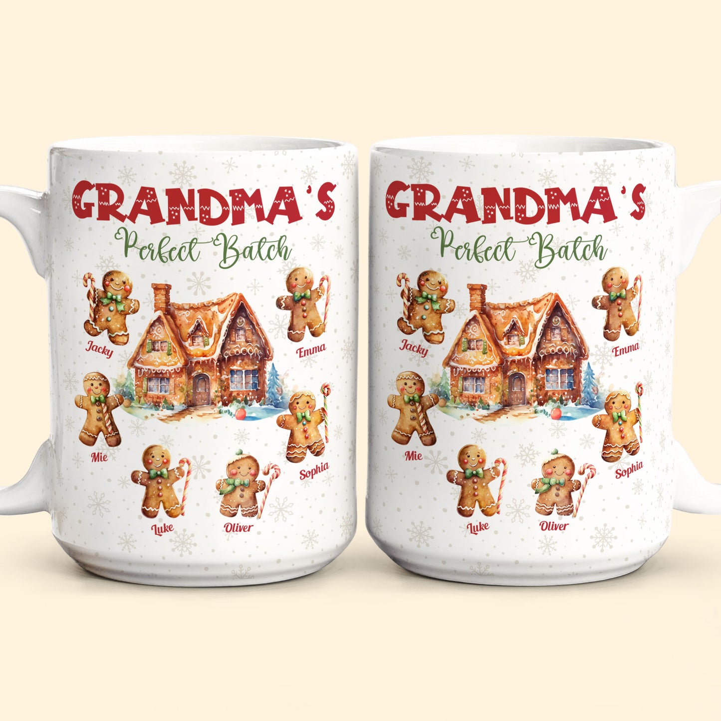 Grandma's Perfect Batch Christmas With Grandkid's Names - Personalized Mug