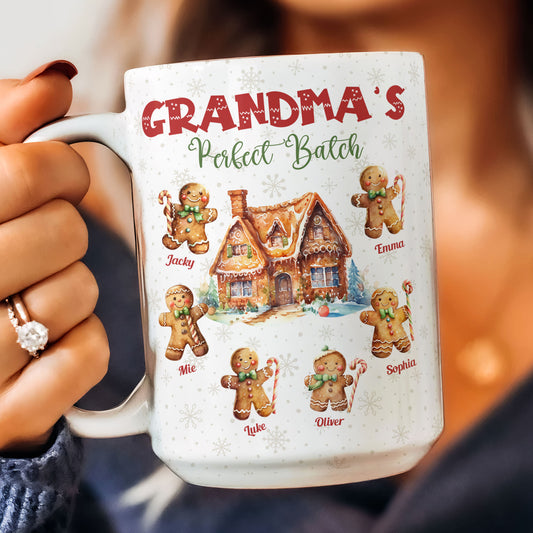 Grandma's Perfect Batch Christmas With Grandkid's Names - Personalized Mug