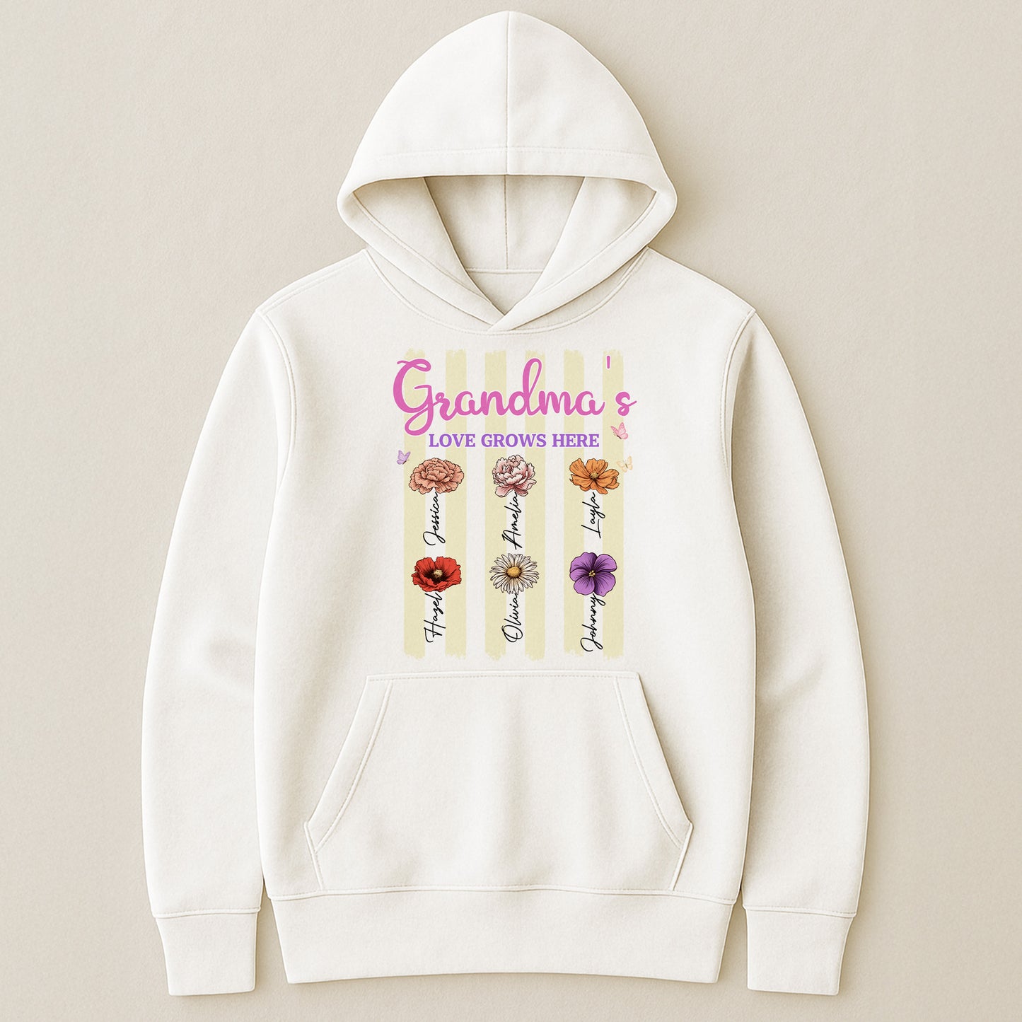 Grandma's-Garden-Birth-Flower-With-Stripe-Personalized-Shirt-6
