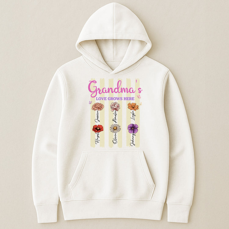 Grandma's-Garden-Birth-Flower-With-Stripe-Personalized-Shirt-6