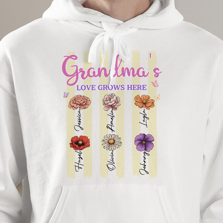 Grandma's-Garden-Birth-Flower-With-Stripe-Personalized-Shirt-7