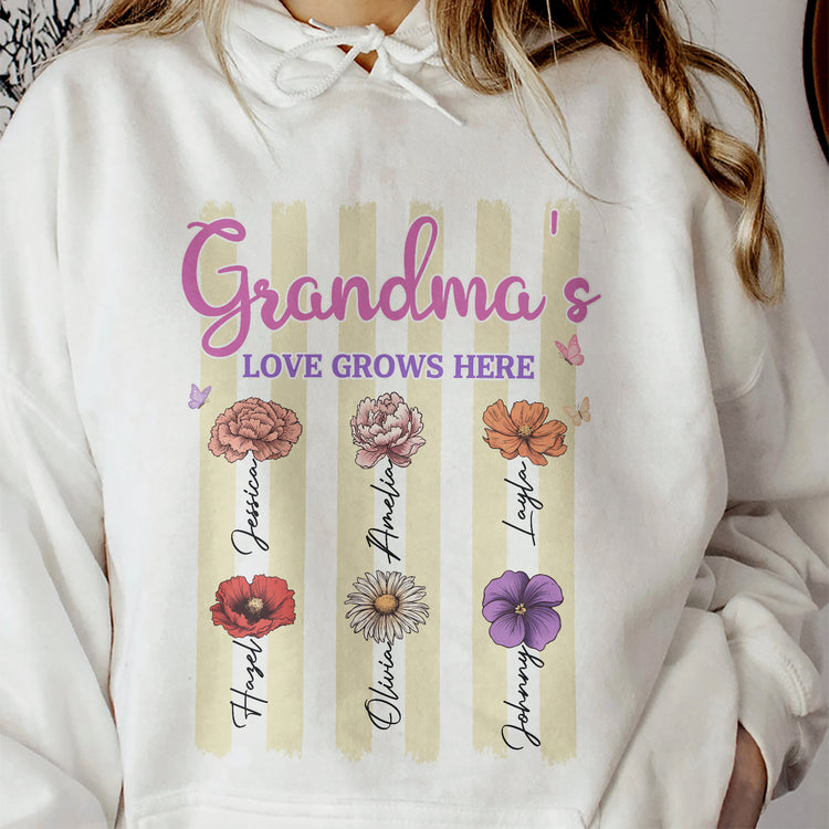Grandma's-Garden-Birth-Flower-With-Stripe-Personalized-Shirt-8