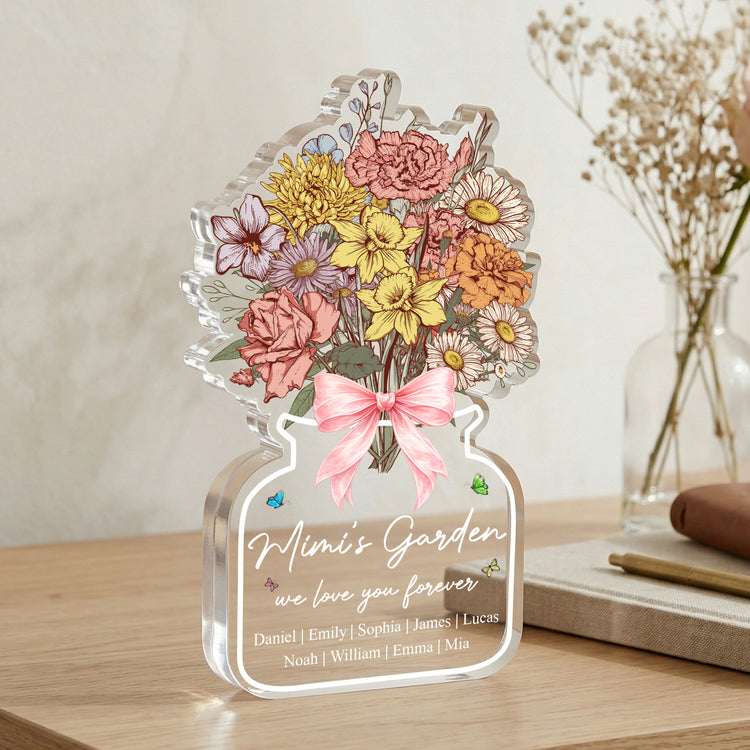 Grandma's-Garden-Family-Birth-Flower-Bouquet-Flowers-Gifts-For-Mom,-Grandma-Personalized-Acrylic-Plaque-1