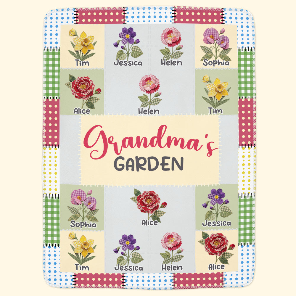Grandma's-Garden-Patchwork-Birth-Flower-Personalized-Blanket-2