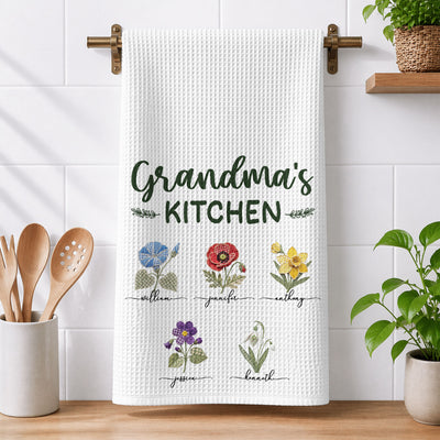 Grandma's Kitchen Patchwork Flower - Personalized Kitchen Towel
