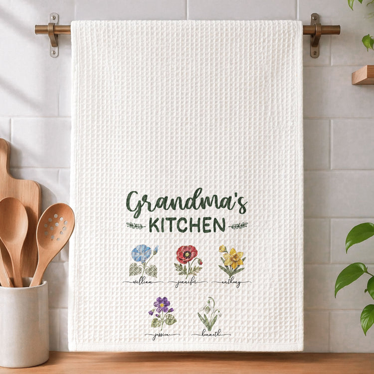 Grandma's-Kitchen-Patchwork-Flower-Personalized-Kitchen-Towel-3