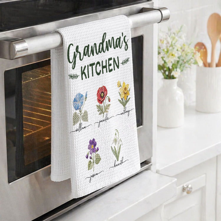 Grandma's-Kitchen-Patchwork-Flower-Personalized-Kitchen-Towel-4