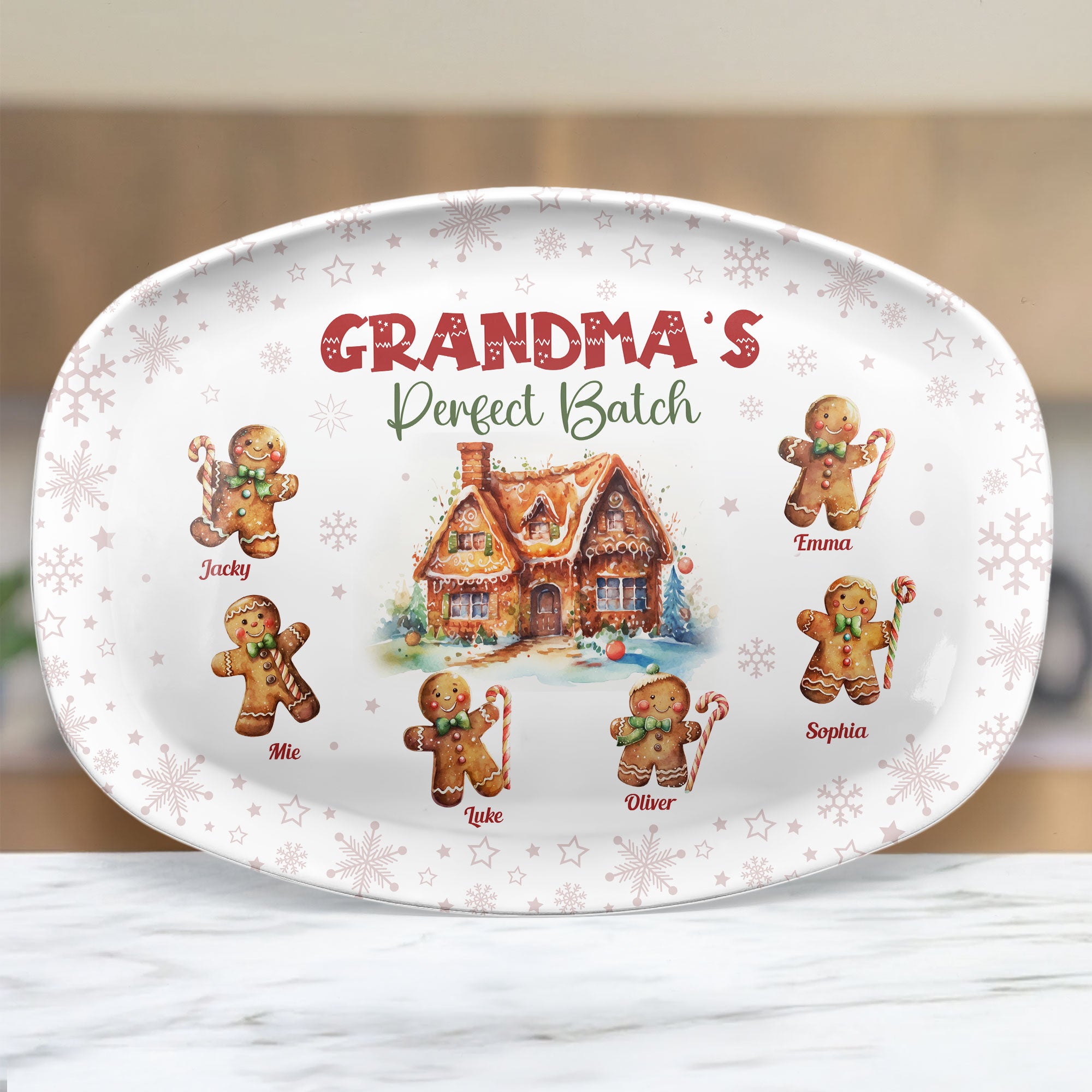 Grandma's Perfect Batch Christmas - Personalized Platter - Christmas Gift For Grandma