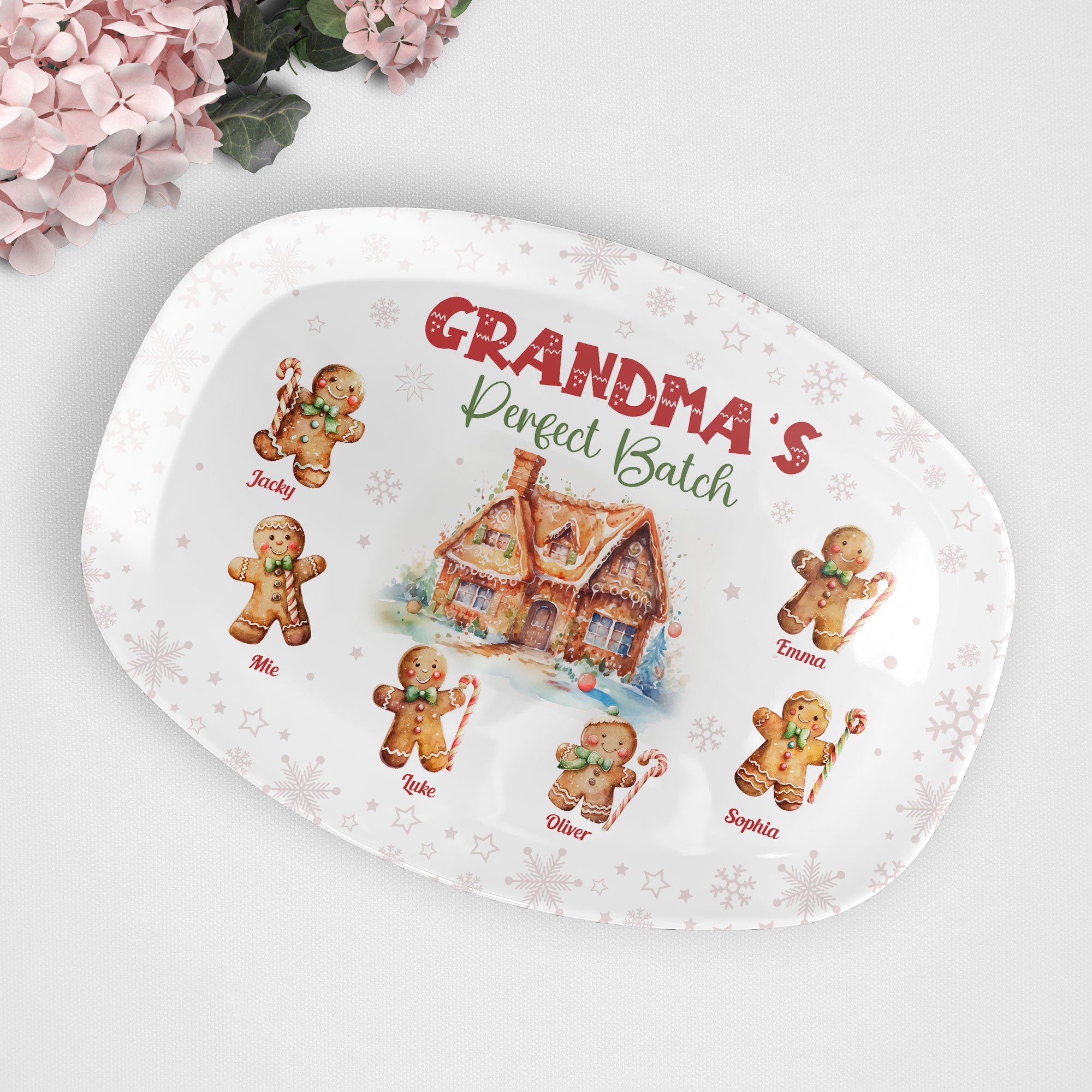 Grandma's Perfect Batch Christmas - Personalized Platter - Christmas Gift For Grandma