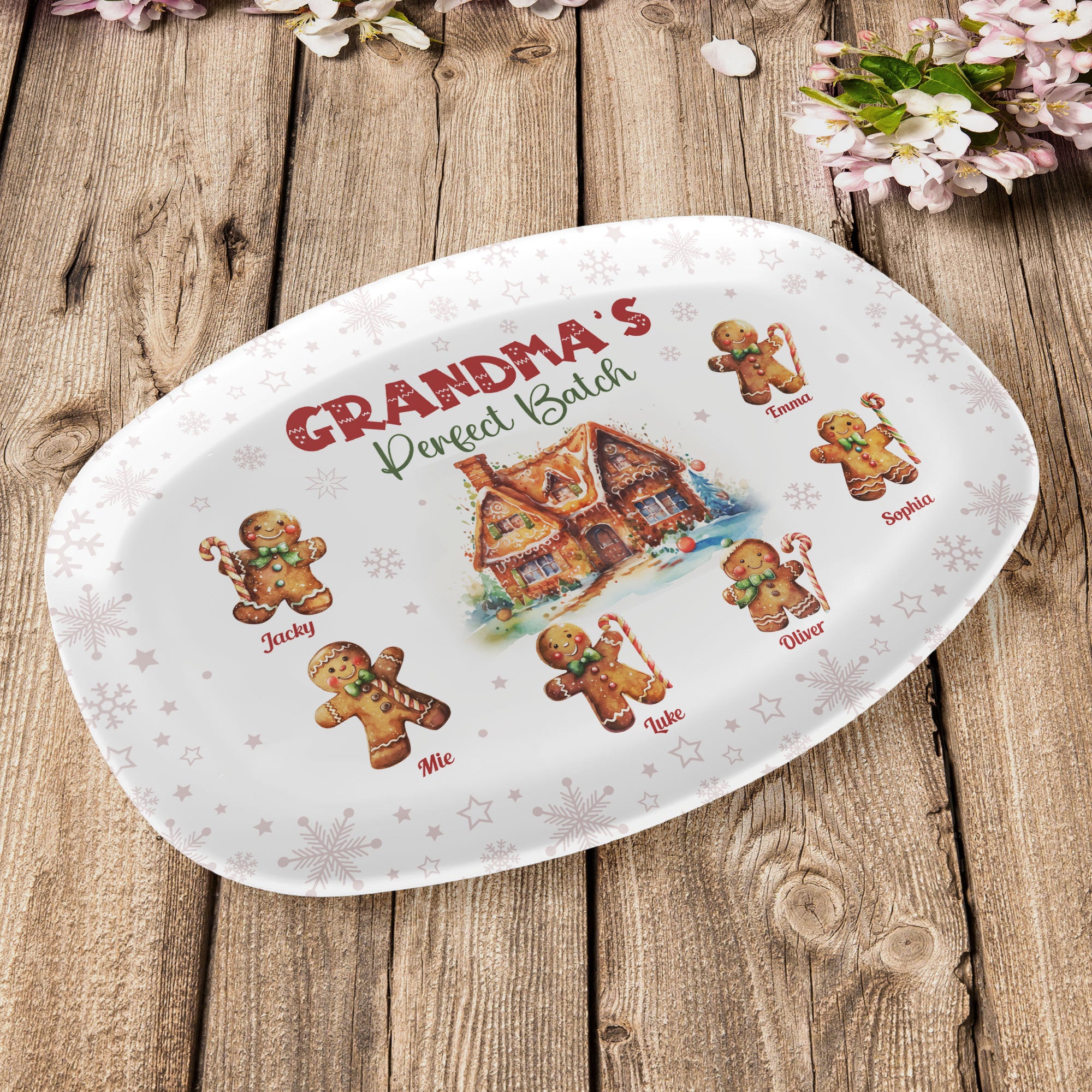 Grandma's Perfect Batch Christmas - Personalized Platter - Christmas Gift For Grandma
