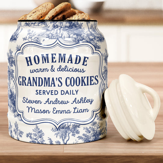 Grandma's Cookies Toile de Jouy Style - Personalized Cookie Jar
