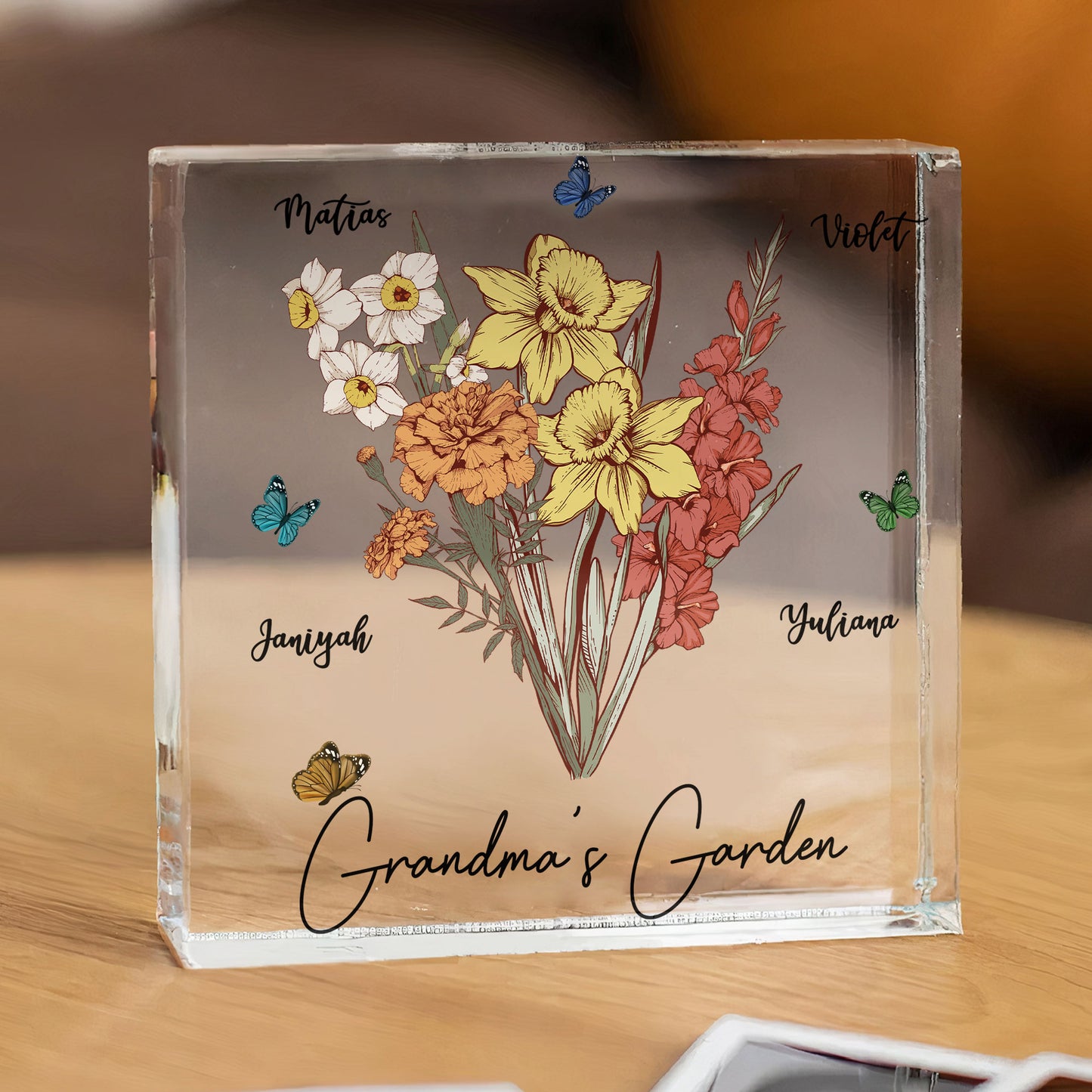 Grandma's Garden Birth Flowers - Personalized Acrylic Plaque
