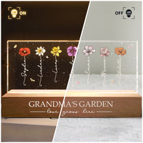 Grandma's Garden Love Grows Here Gift For Grandma, Mom - Personalized LED Night Light