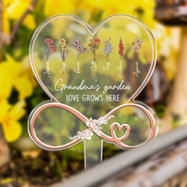 Grandma's Garden Love Grows Here - Personalized Acrylic Garden Stake
