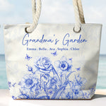 Grandma's Garden Toile De Jouy Style - Personalized Beach Bag