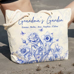 Grandma's Garden Toile De Jouy Style - Personalized Beach Bag