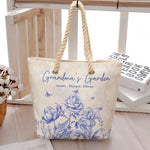 Grandma's Garden Toile De Jouy Style - Personalized Beach Bag