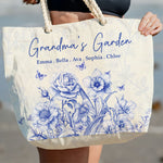 Grandma's Garden Toile De Jouy Style - Personalized Beach Bag