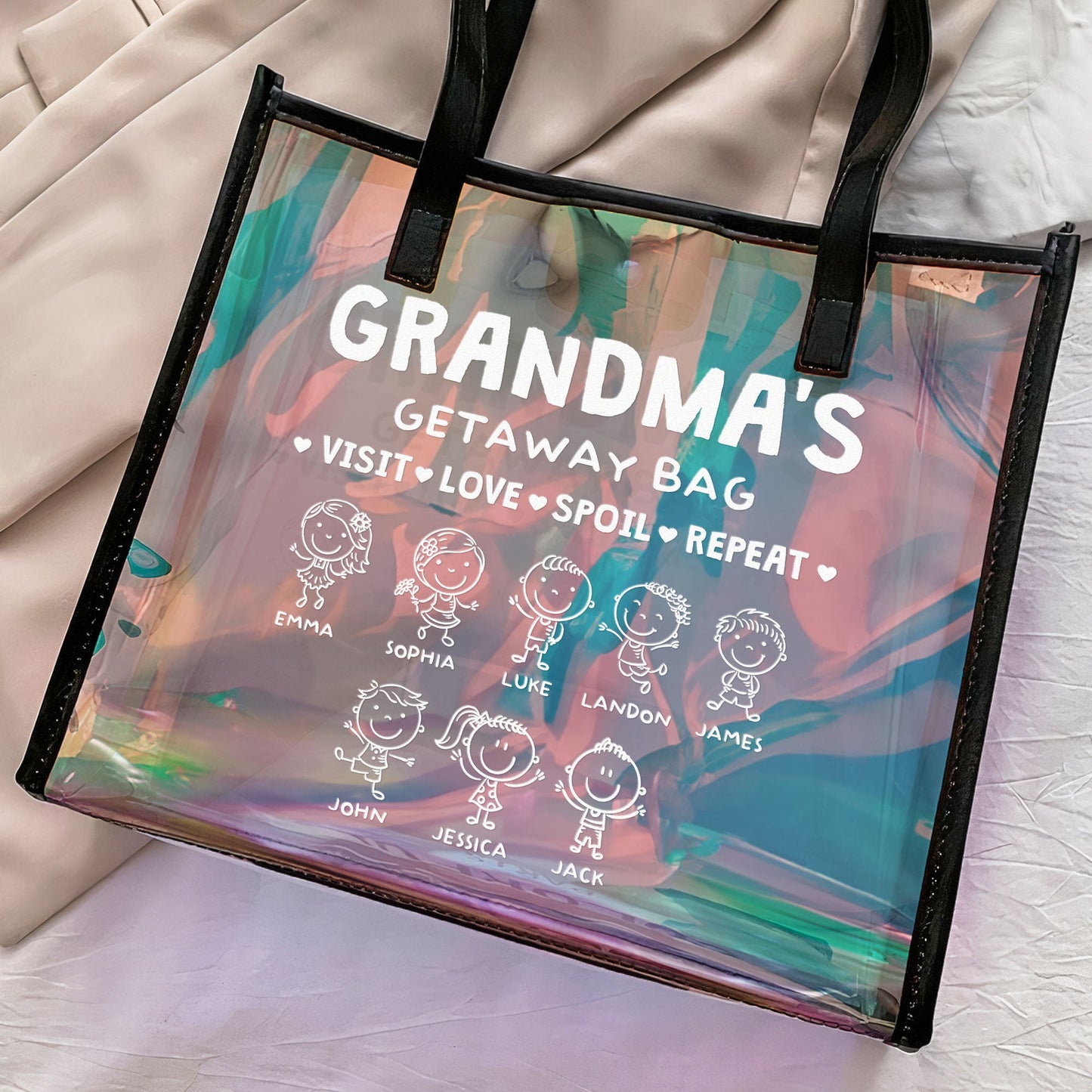 Grandma's Getaway Bag - Personalized Holographic Tote