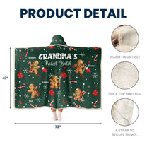 Grandma's Perfect Batch Christmas Gift - Personalized Wearable Blanket Hoodie