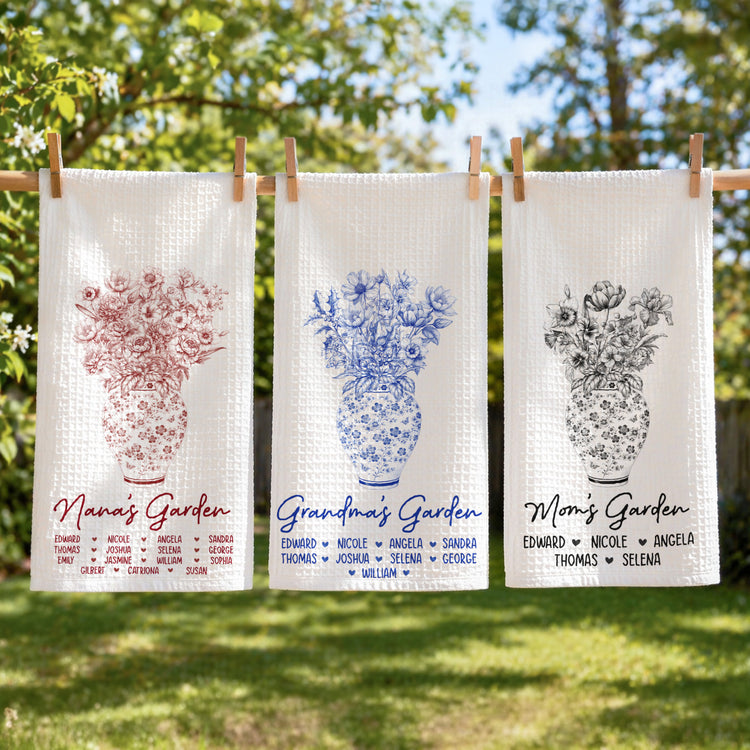 Grandmas-Garden-Custom-Kid-Names-&-Birth-Flowers-Personalized-Kitchen-Towel-2
