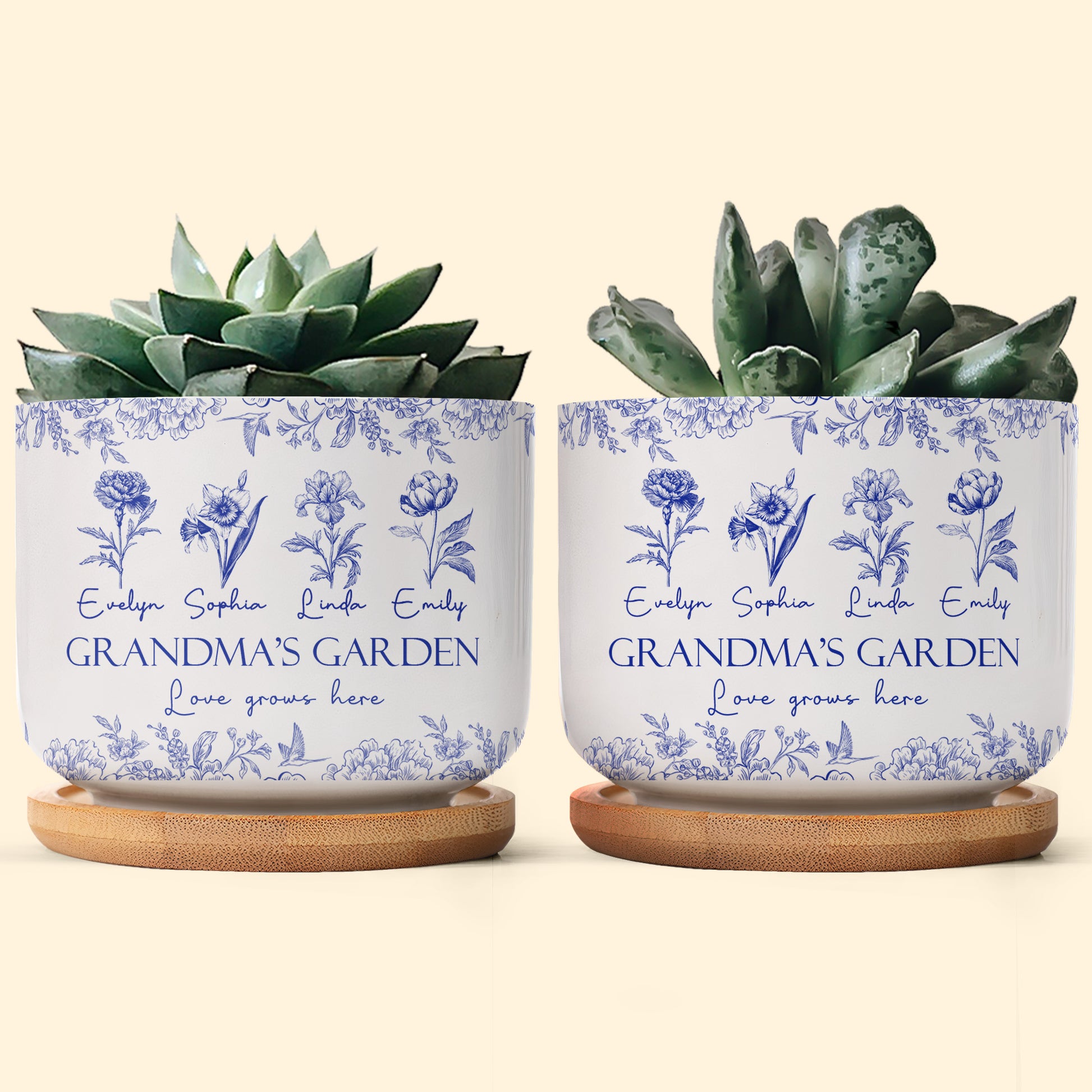 custom grandma's garden plant pot Grandma's Garden Love Grows Here Gift For Grandma