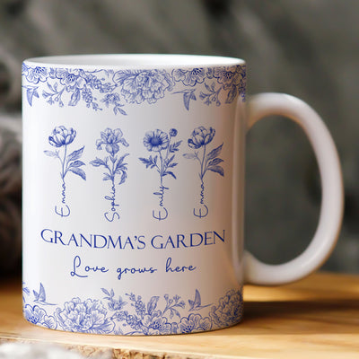 Grandma's Garden Love Grows Here Gift For Grandma - Personalized Mug