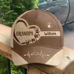 Grandpa Dad Kids Handprints - Personalized Classic Cap - Gift For Grandpa