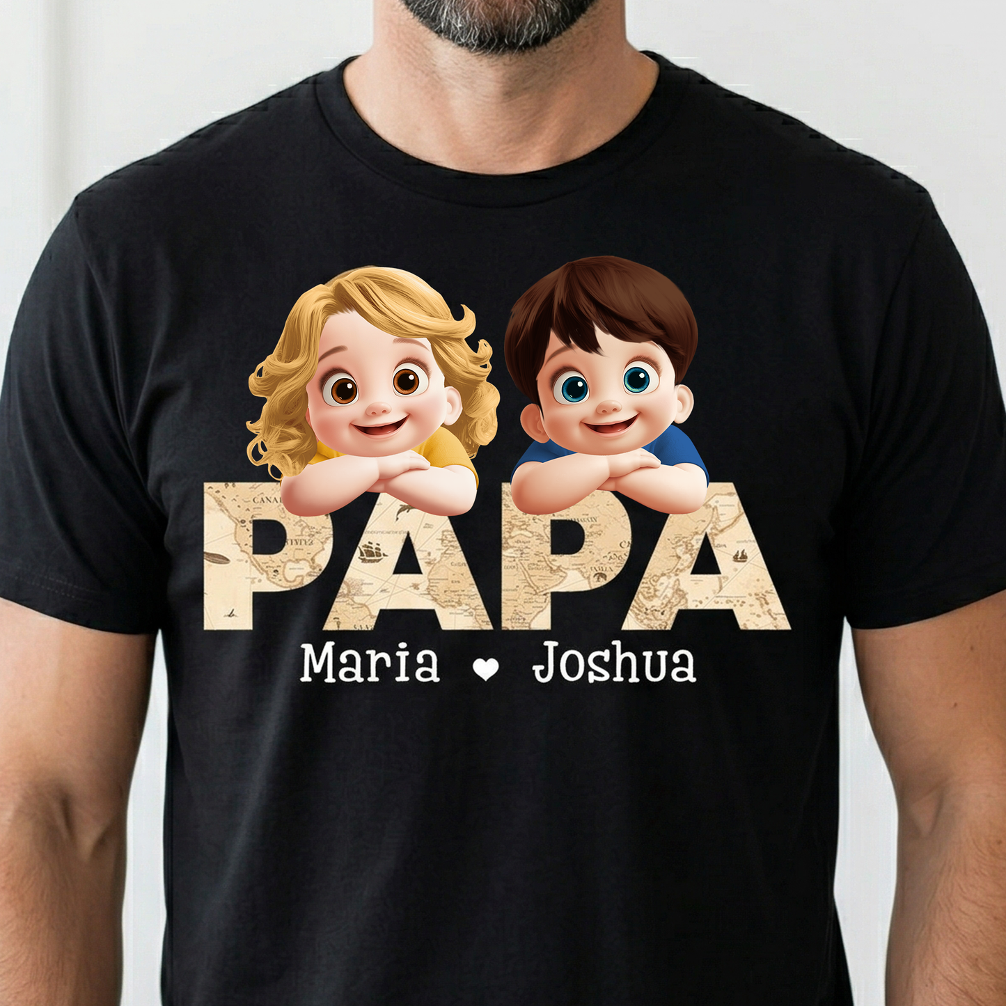 Father's Day Gifts, Grandpa Daddy Title With Pattern 3D - Personalized Shirt
