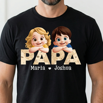 Father's Day Gifts, Grandpa Daddy Title With Pattern 3D - Personalized Shirt