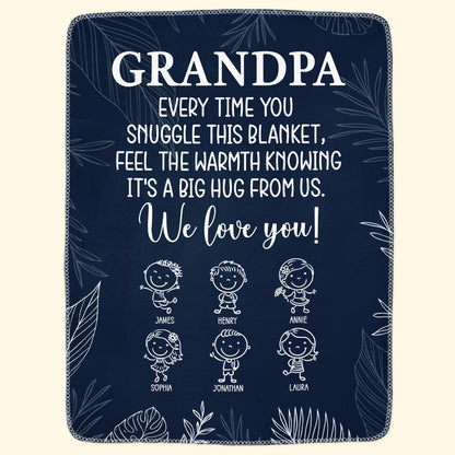 Grandpa From Doodle Grandkids - Personalized Blanket
