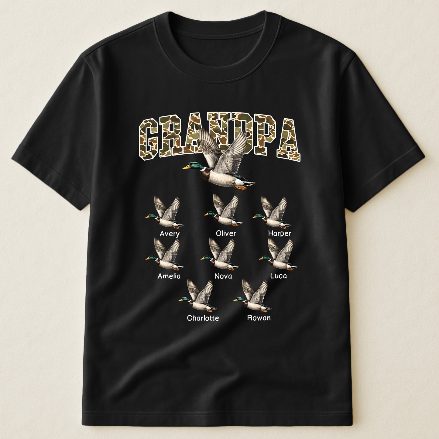 Grandpa Hunting Camo Mallard Duck - Personalized Shirt